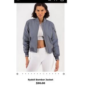 Rydell Bomber Jacket Alpha Prime Slim Silver Y2K Preppy Festival Women Large